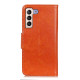 For Samsung Galaxy S23+ Nappa Texture Leather Phone Case(Orange)