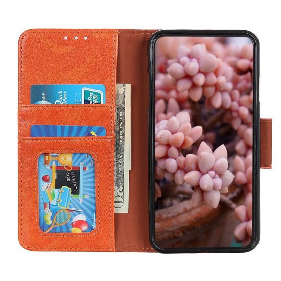 For Samsung Galaxy S23+ Nappa Texture Leather Phone Case(Orange)