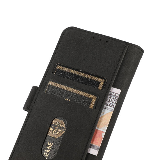 For Samsung Galaxy S23+ KHAZNEH Matte Texture Leather Phone Case(Black)