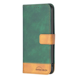 For Samsung Galaxy S23 5G BF11 Color Matching Skin Feel Leather Phone Case(Green)