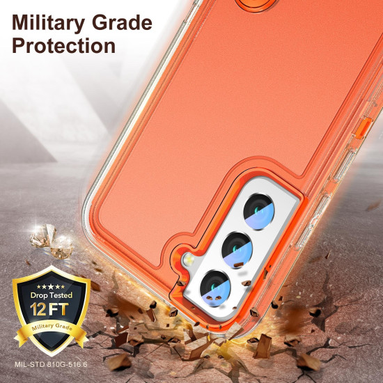 For Samsung Galaxy S23 5G 3 in 1 Rugged Holder Phone Case(Transparent)