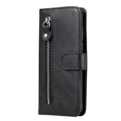 For Samsung Galaxy S23 5G Calf Texture Zipper Leather Phone Case(Black)