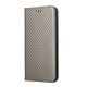 For Samsung Galaxy S23 5G Carbon Fiber Texture Magnetic Flip Leather Phone Case(Grey)