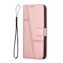 For Samsung Galaxy S23+ 5G Stitching Calf Texture Buckle Leather Phone Case(Pink)