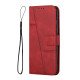 For Samsung Galaxy S23+ 5G Stitching Calf Texture Buckle Leather Phone Case(Red)