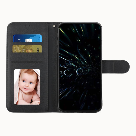For Samsung Galaxy S23+ 5G Stitching Calf Texture Buckle Leather Phone Case(Black)