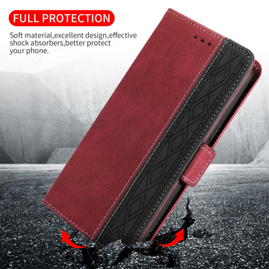 For Samsung Galaxy S23+ 5G Stitching Side-Magnetic RFID Leather Phone Case(Red)