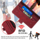 For Samsung Galaxy S23+ 5G Stitching Side-Magnetic RFID Leather Phone Case(Red)