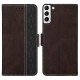 For Samsung Galaxy S23+ 5G Stitching Side-Magnetic RFID Leather Phone Case(Coffee)