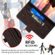 For Samsung Galaxy S23+ 5G Stitching Side-Magnetic RFID Leather Phone Case(Coffee)