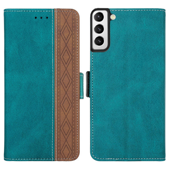 For Samsung Galaxy S23+ 5G Stitching Side-Magnetic RFID Leather Phone Case(Dark Green)