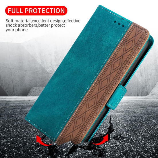 For Samsung Galaxy S23+ 5G Stitching Side-Magnetic RFID Leather Phone Case(Dark Green)