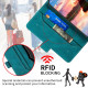For Samsung Galaxy S23+ 5G Stitching Side-Magnetic RFID Leather Phone Case(Dark Green)