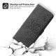 For Samsung Galaxy S23+ Skin-feel Flowers Embossed Wallet Leather Phone Case(Black)