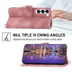 For Samsung Galaxy S23+ Skin-feel Flowers Embossed Wallet Leather Phone Case(Pink)