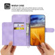 For Samsung Galaxy S23+ Skin-feel Flowers Embossed Wallet Leather Phone Case(Purple)