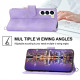 For Samsung Galaxy S23+ Skin-feel Flowers Embossed Wallet Leather Phone Case(Purple)