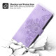 For Samsung Galaxy S23+ Skin-feel Flowers Embossed Wallet Leather Phone Case(Purple)