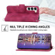 For Samsung Galaxy S23+ Skin-feel Flowers Embossed Wallet Leather Phone Case(Wine Red)