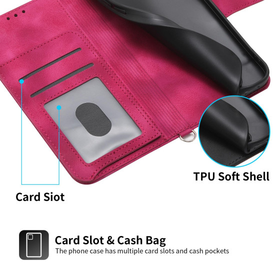 For Samsung Galaxy S23+ Skin-feel Flowers Embossed Wallet Leather Phone Case(Wine Red)