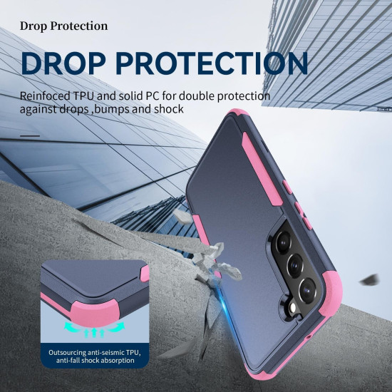 For Samsung Galaxy S23+ 5G TPU + PC Shockproof Phone Case(Royal Blue+Pink)