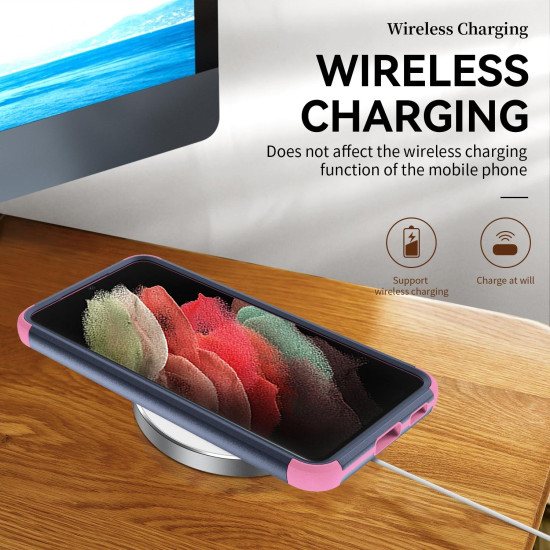 For Samsung Galaxy S23+ 5G TPU + PC Shockproof Phone Case(Royal Blue+Pink)