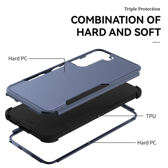 For Samsung Galaxy S23+ 5G TPU + PC Shockproof Phone Case(Royal Blue+Black)