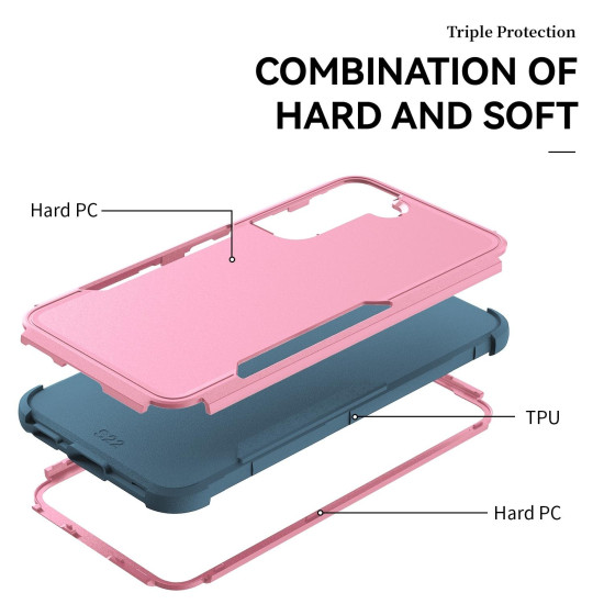 For Samsung Galaxy S23+ 5G TPU + PC Shockproof Phone Case(Pink+Blue)