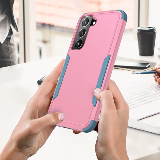 For Samsung Galaxy S23+ 5G TPU + PC Shockproof Phone Case(Pink+Blue)