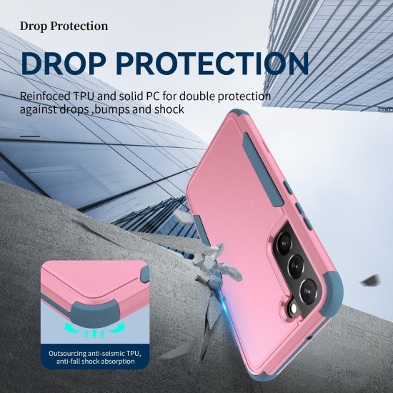For Samsung Galaxy S23+ 5G TPU + PC Shockproof Phone Case(Pink+Blue)