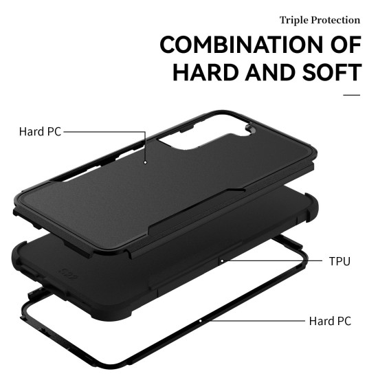 For Samsung Galaxy S23+ 5G TPU + PC Shockproof Phone Case(Black)