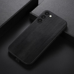 For Samsung Galaxy S23+ 5G Yellow Cow Texture PU Phone Case(Black)
