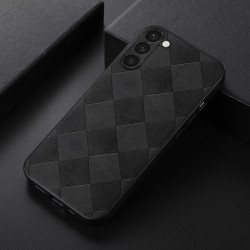 For Samsung Galaxy S23+ 5G Weave Plaid PU Phone Case(Black)