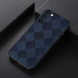 For Samsung Galaxy S23+ 5G Weave Plaid PU Phone Case(Blue)