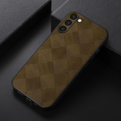 For Samsung Galaxy S23+ 5G Weave Plaid PU Phone Case(Green)