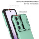 For Samsung Galaxy S23+ 5G Stereoscopic Holder Sliding Camshield Phone Case(Light Blue)