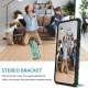 For Samsung Galaxy S23+ 5G Stereoscopic Holder Sliding Camshield Phone Case(Light Blue)