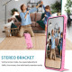 For Samsung Galaxy S23+ 5G Stereoscopic Holder Sliding Camshield Phone Case(Pink)