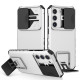 For Samsung Galaxy S23+ 5G Stereoscopic Holder Sliding Camshield Phone Case(White)