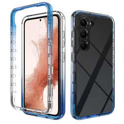 For Samsung Galaxy S23+ 5G Transparent Gradient Color TPU + PC Protective Phone Case(Blue)