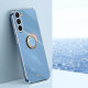 For Samsung Galaxy S23+ 5G XINLI Straight Edge 6D Electroplate TPU Phone Case with Ring Holder(Celestial Blue)