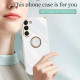 For Samsung Galaxy S23+ 5G XINLI Straight Edge 6D Electroplate TPU Phone Case with Ring Holder(Celestial Blue)