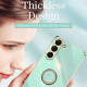 For Samsung Galaxy S23+ 5G XINLI Straight Edge 6D Electroplate TPU Phone Case with Ring Holder(White)