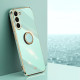For Samsung Galaxy S23+ 5G XINLI Straight Edge 6D Electroplate TPU Phone Case with Ring Holder(Mint Green)