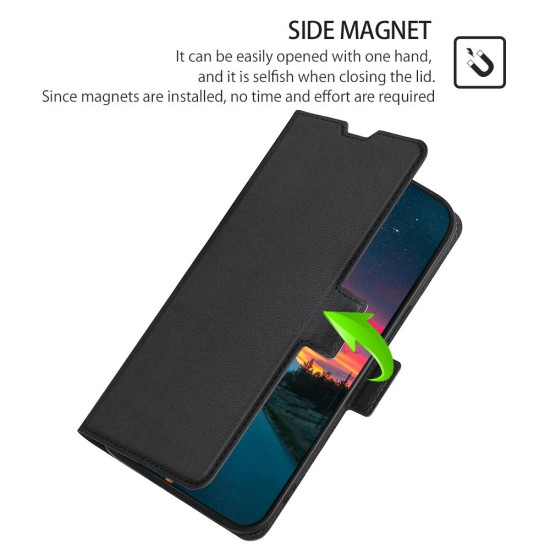 For Samsung Galaxy S23+ 5G Ultra-thin Voltage Side Buckle Horizontal Flip Leather Phone Case(Black)