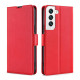 For Samsung Galaxy S23+ 5G Ultra-thin Voltage Side Buckle Horizontal Flip Leather Phone Case(Red)