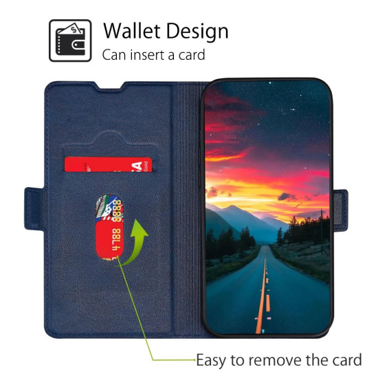 For Samsung Galaxy S23+ 5G Ultra-thin Voltage Side Buckle Horizontal Flip Leather Phone Case(Blue)