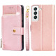 For Samsung Galaxy S23+ 5G Zipper Bag Leather Phone Case(Rose Gold)