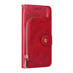 For Samsung Galaxy S23+ 5G Zipper Bag Leather Phone Case(Red)