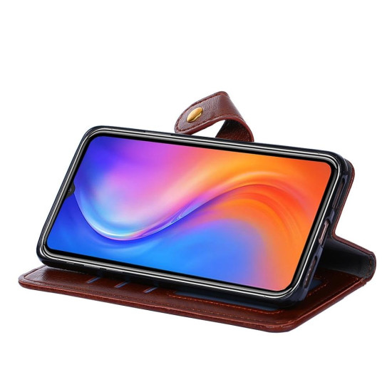 For Samsung Galaxy S23+ 5G Zipper Bag Leather Phone Case(Brown)